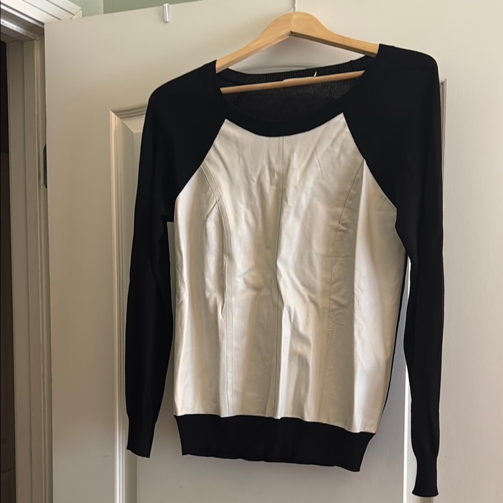 Elegant Black and Cream Women's Sweater